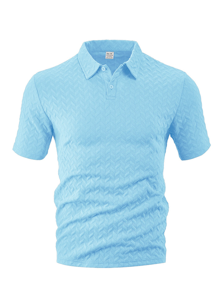 Herren strukturiertes Kurzarm-Poloshirt mit modernem Design und atmungsaktiven Eigenschaften Echoarchiv
