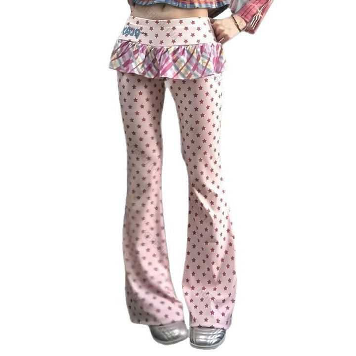 Damen Figurbetonte Flared-Hose mit Rüschendetail Echo Archiv