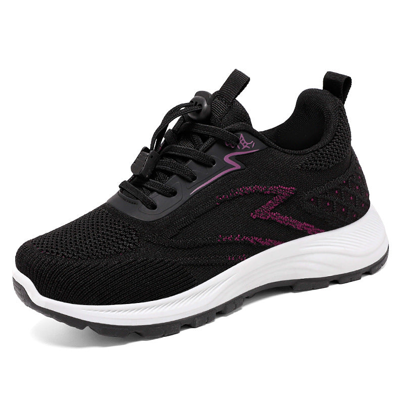 Damen nan atmungsaktiver Strick-Laufsneaker mit Schnellzug-Schnürung, gepolsterter EVA-Zwischensohle und profiliertem Laufsohle Echo Archiv