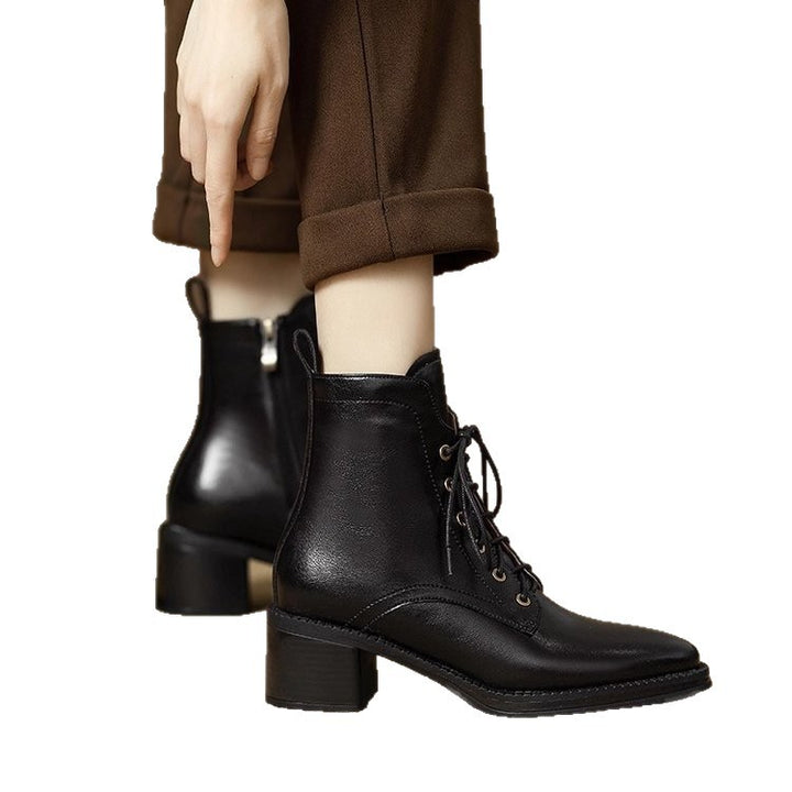 Damen Elegante Schnürstiefeletten mit Blockabsatz Echo Archiv