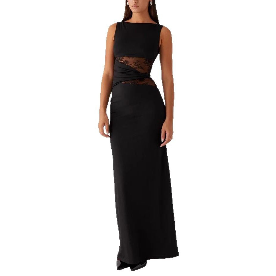 Damen Elegantes Maxikleid mit transparenter Spitze und figurbetontem Schnitt Echo Archiv