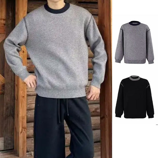 Damen Modischer Grobstrickpullover mit hochgeschlossenen Kragen Echoarchiv