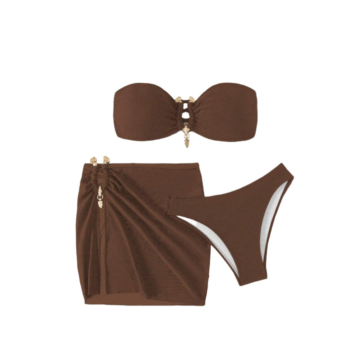 Damen Bandeau-Bikini-Set mit eleganter Rock-Overlay Echo Archiv