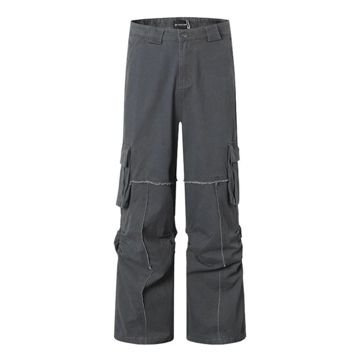 Damen Weite Cargo-Culotte-Hose mit hoher Taille, Multi‑Taschen und sichtbaren Nahtdetails Echoarchiv