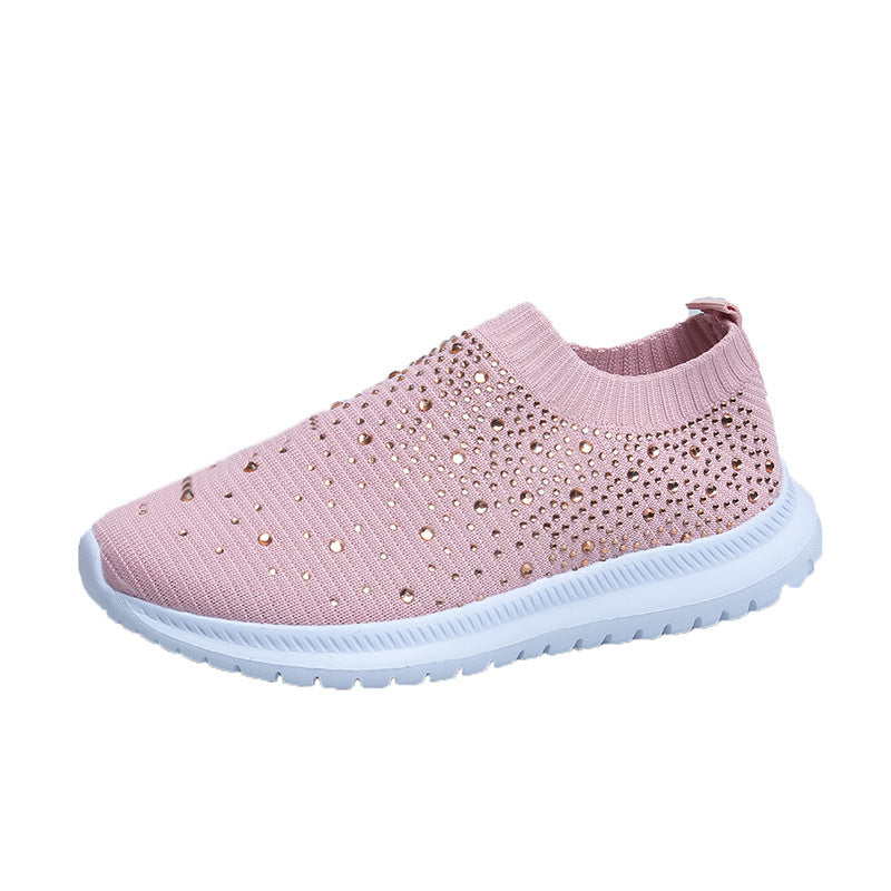 Damen Strick-Slipper-Sneaker mit Strassbesatz und flexibler Komfortsohle Echoarchiv
