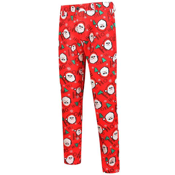 Herren Weihnachtsanzug-Set mit gemustertem Sakko, Weste und Hose Echo Archiv