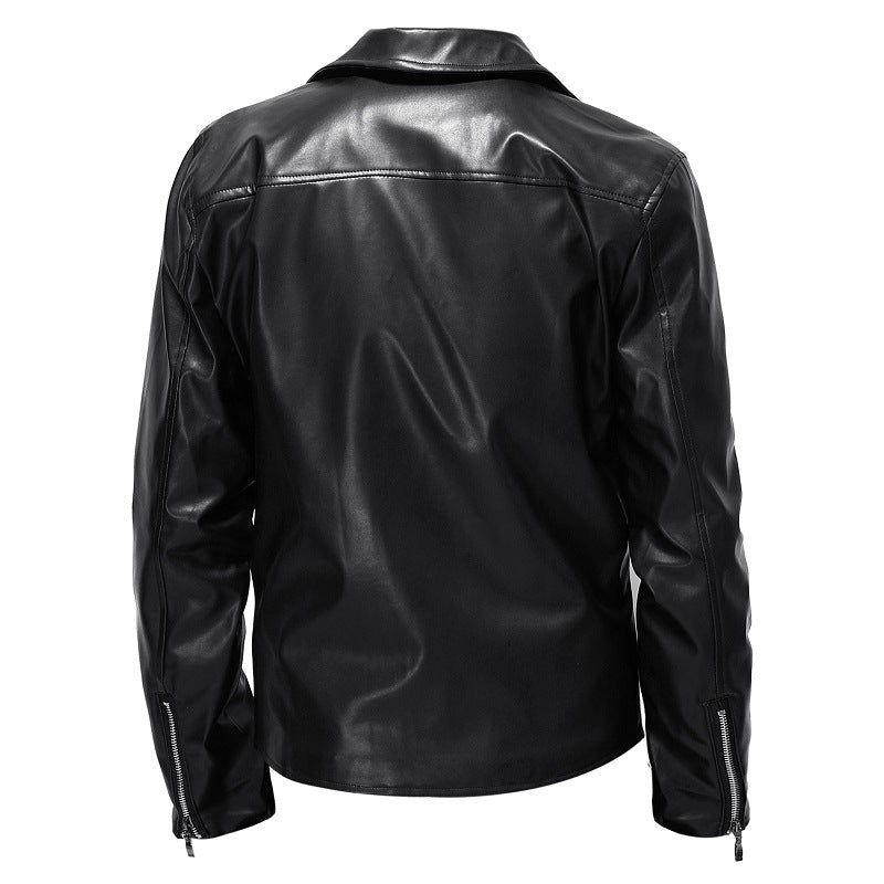 Herren Bikerjacke aus hochwertigem Kunstleder – Brevano