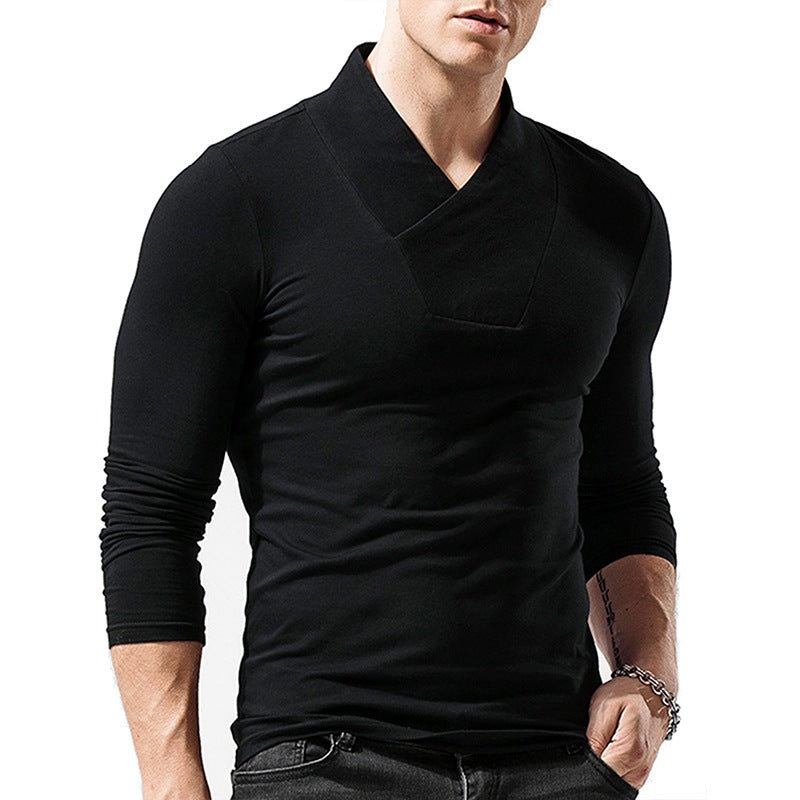 Herren Langarmshirt mit modischem Schlitzkragen Echoarchiv