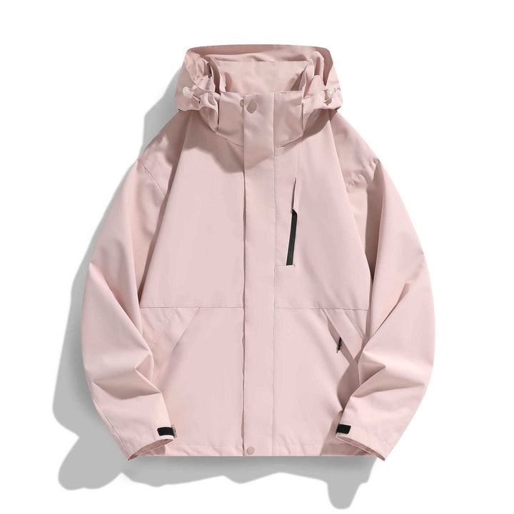 Damen Wasserabweisende Kapuzen‑Übergangsjacke mit verstellbarer Kapuze, verdeckter Frontblende und Multifunktionstaschen Echo Archiv