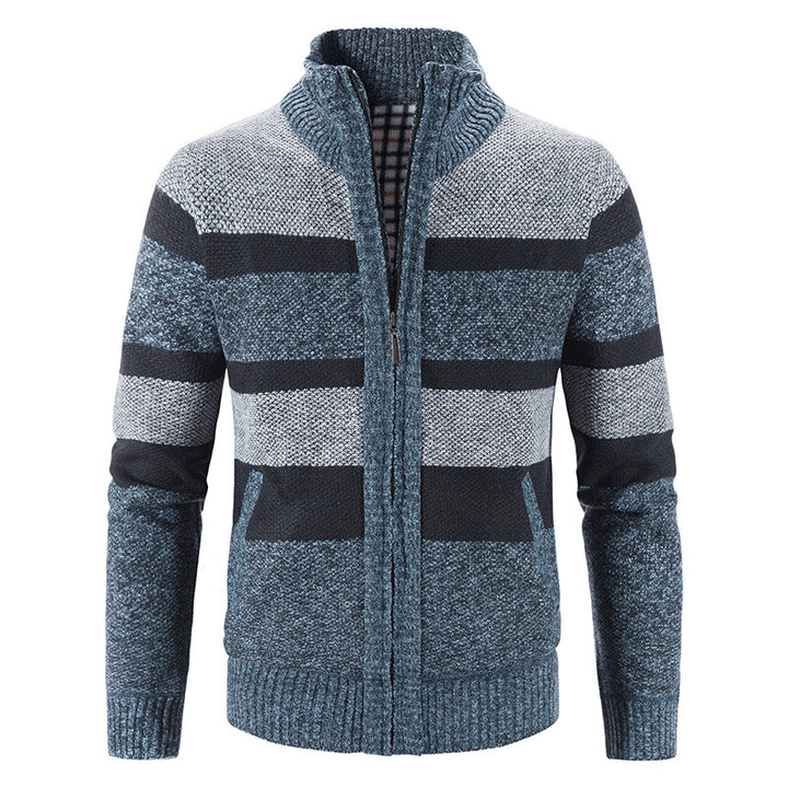 Herren modische Strickjacke mit Stehkragen und Reißverschluss Echoarchiv