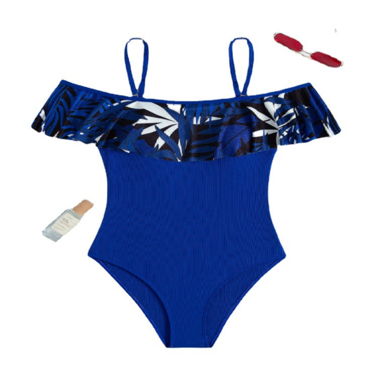 Damen Off-Shoulder Badeanzug mit voluminösem Rüschendesign Echo Archiv