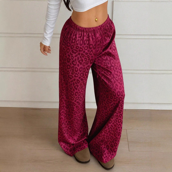 Damen Elegante Weite Leoprint-Hose Echo Archiv