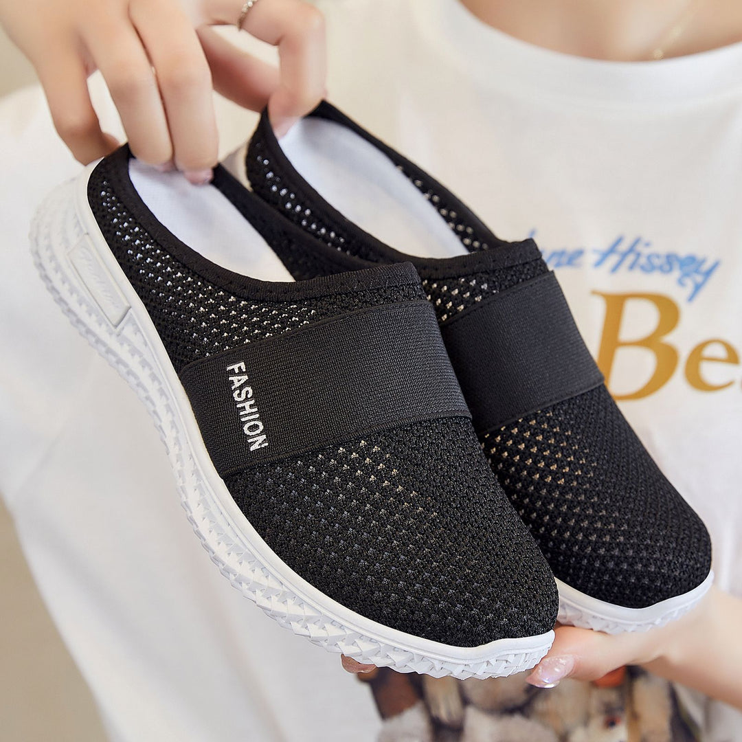 Damen nan gestrickter atmungsaktiver Slip-On Sneaker mit elastischem Mittelband Echo Archiv