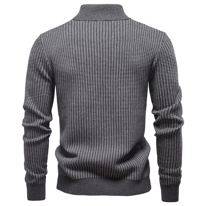 Herren Strickpullover mit modernem Zipper und strukturiertem Design Echoarchiv