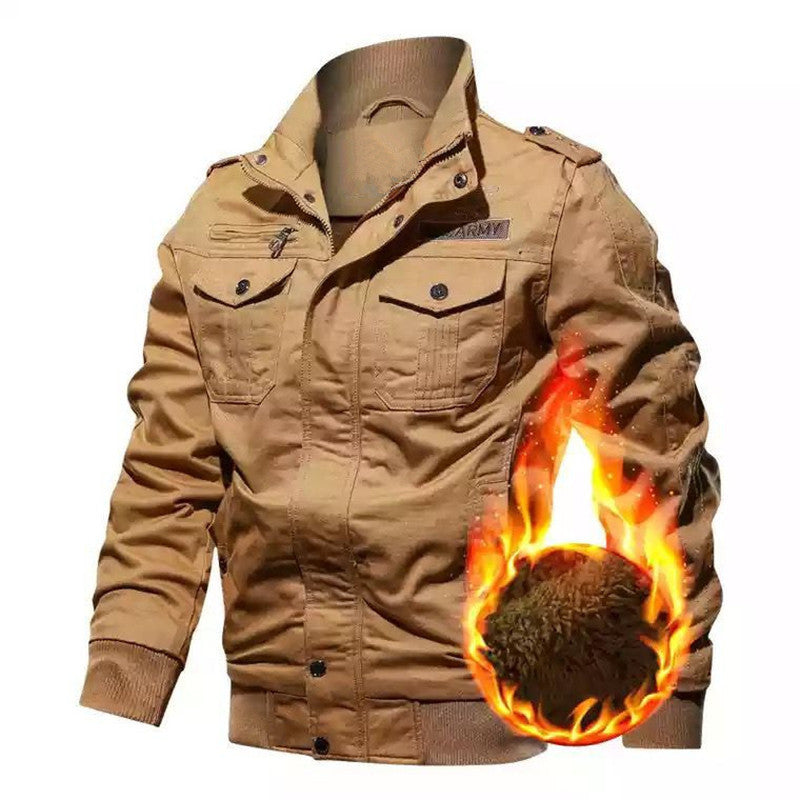 Herren Thermo-Isolierte Utility-Jacke im Fieldstil mit Rippbündchen Echoarchiv
