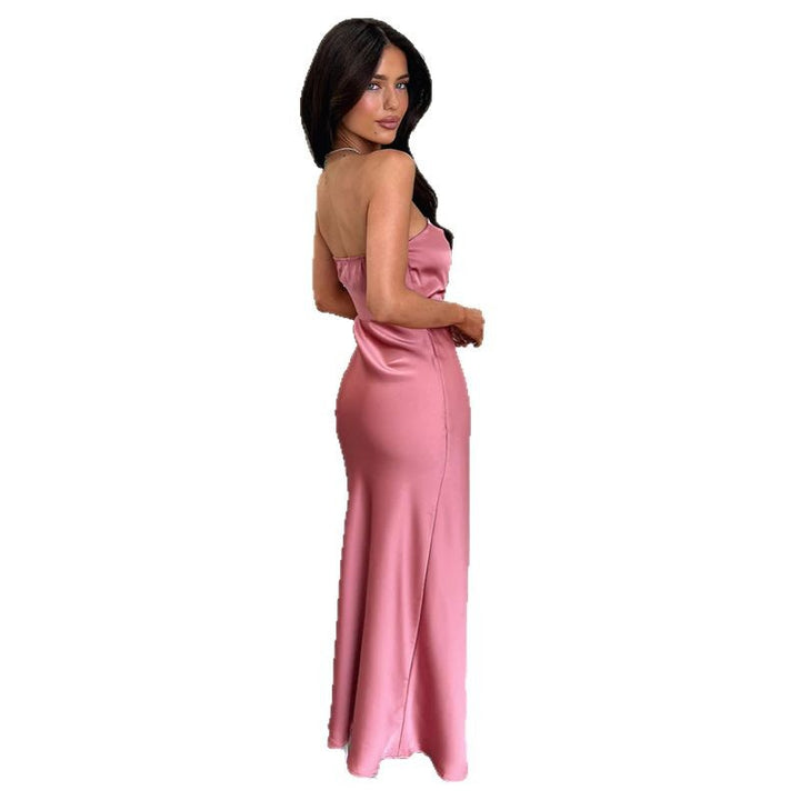 Damen Elegantes Satin-Maxikleid mit figurformendem Schnitt Echo Archiv