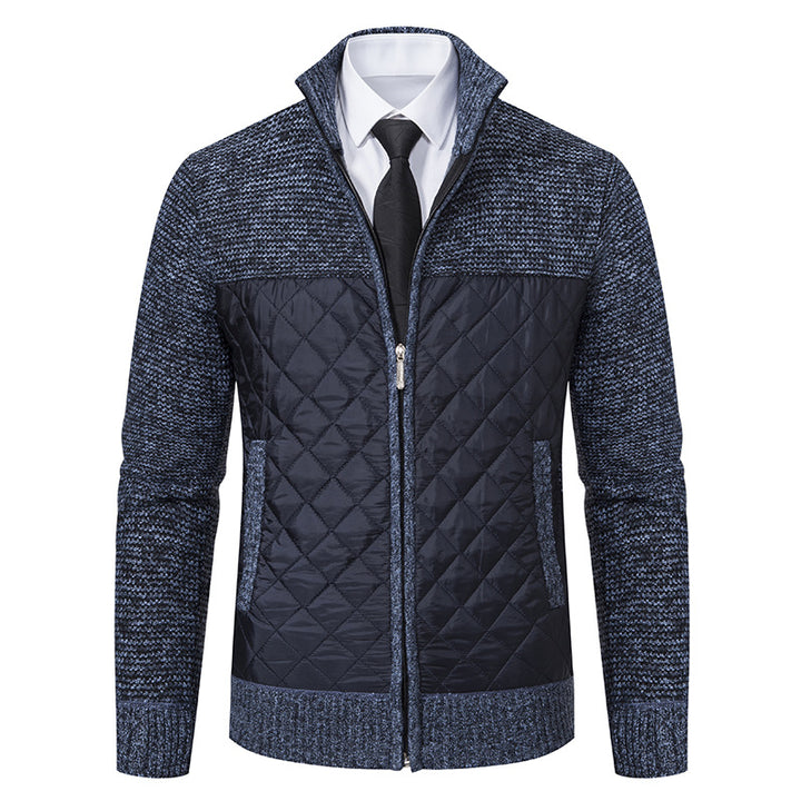 Herren nan gesteppte Hybrid-Strickjacke mit diamantsteppung, Stehkragen, isolierendem Thermofutter und Reißverschluss Echo Archiv