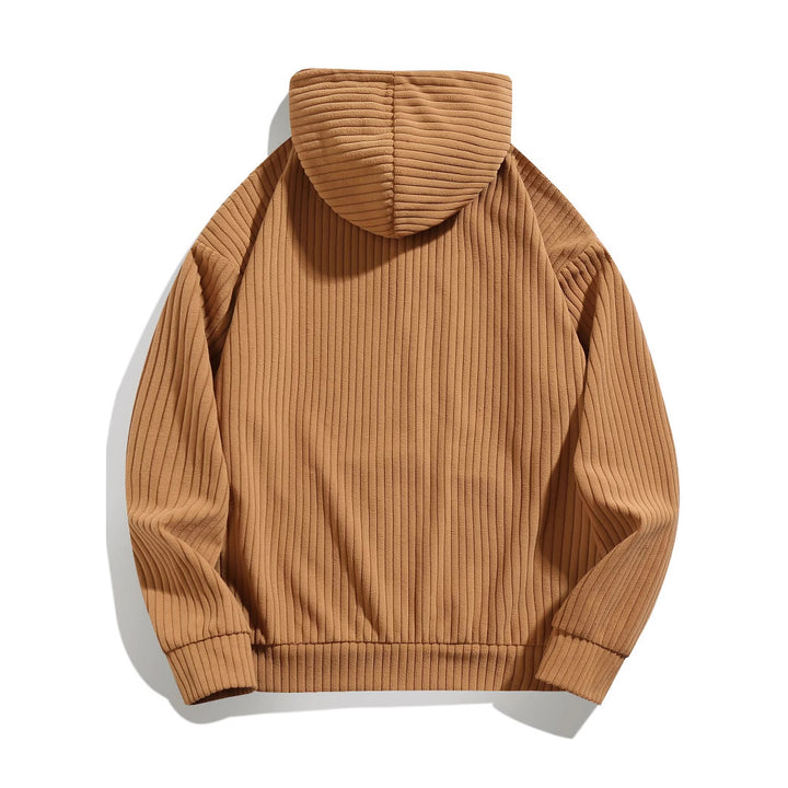 Herren lässiger Kapuzenpullover mit geripptem Design und praktischen Taschen Echoarchiv