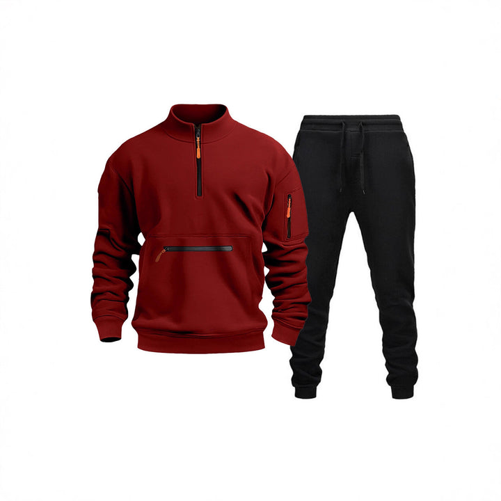 Herren Sportliches Freizeit-Set mit praktischen Reißverschlusstaschen und modernem Schnitt Echoarchiv