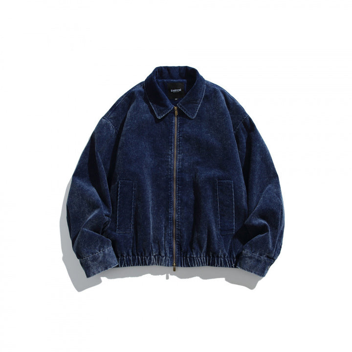 Herren Cord-Blousonjacke im Oversize-Schnitt mit Reißverschluss und elastischem Saum Echo Archiv