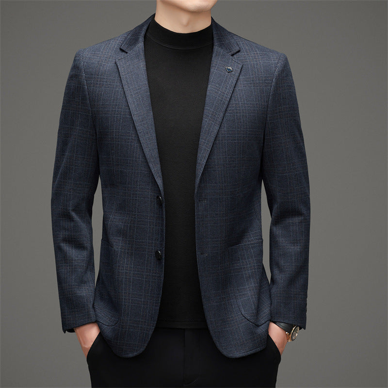 Herren eleganter Blazer mit feinem Karomuster und hochwertiger Verarbeitung Echoarchiv
