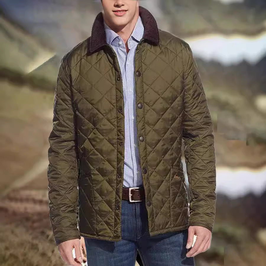Herren gefütterte Steppjacke mit hohem Kragen und praktischen Taschen Echoarchiv