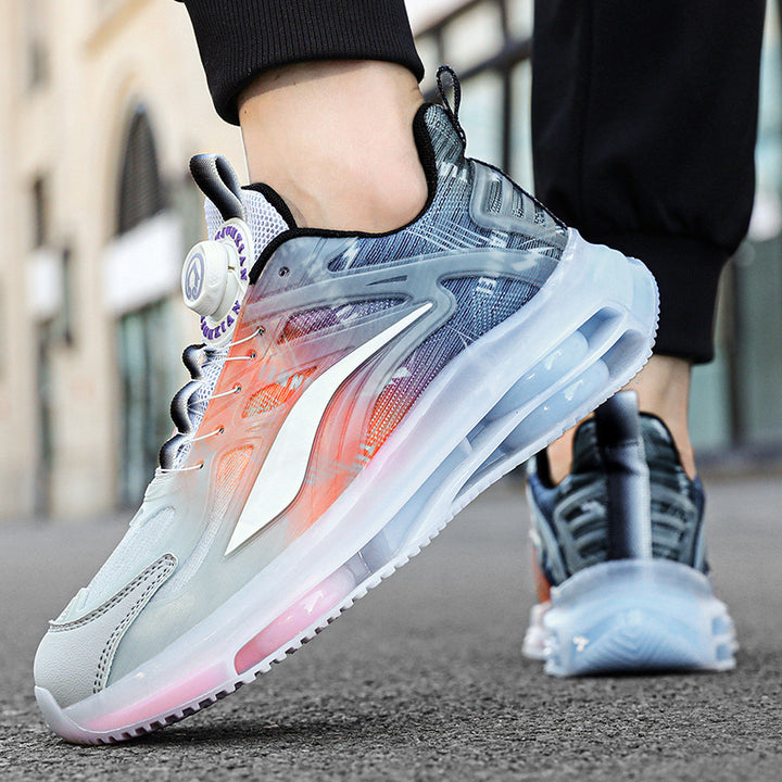 Herren Urbaner Komfort-Sneaker mit sichtbarer Luftkammer, transparentem TPU-Overlay und adaptivem Drehverschluss Echoarchiv