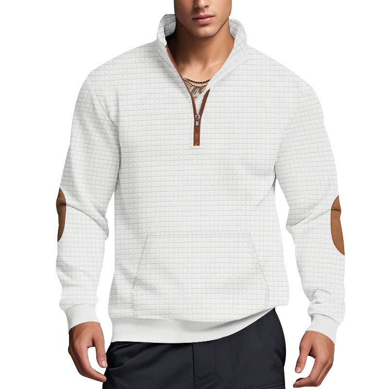 Herren sportlicher Hoodie mit halbem Reißverschluss und strukturiertem Design Echoarchiv