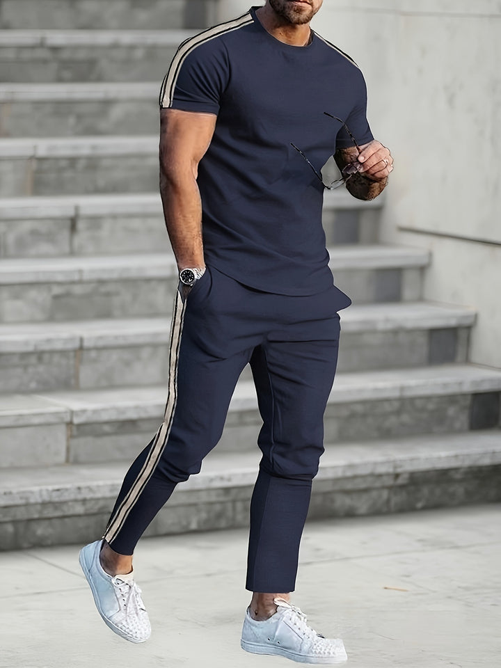 Herren Sportliches Trikot und Jogginghose-Set mit seitlichen Details Echoarchiv