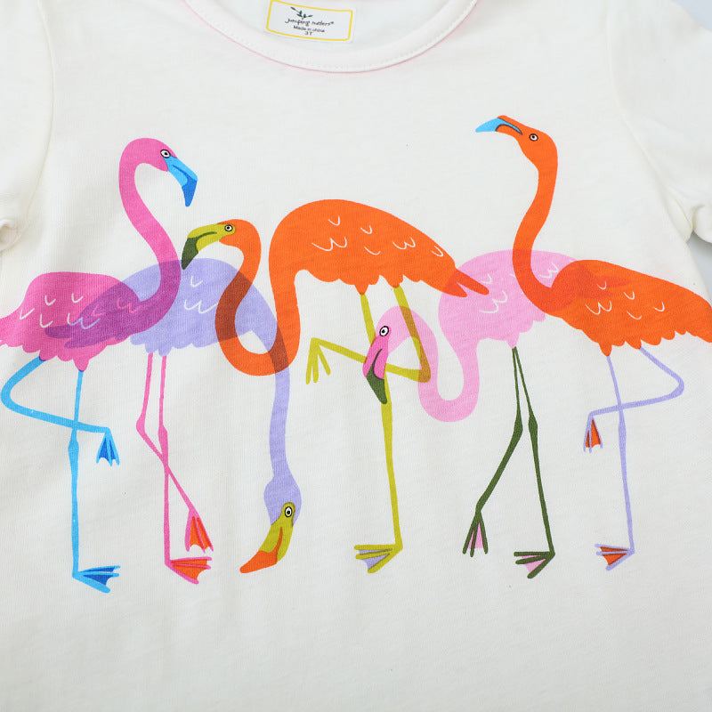 Mädchen T-Shirt mit buntem Flamingo-Design Echo Archiv