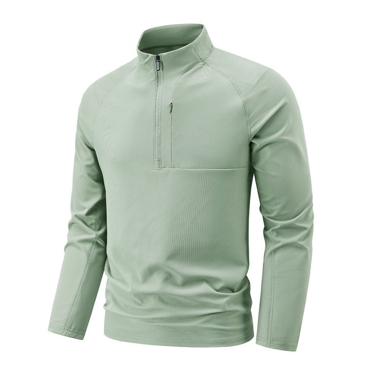 Herren Nano Technische Thermo Halb-Zip Pullover mit Stehkragen und Reißverschlusstasche auf der Brust – Cavarno