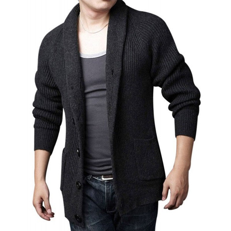 Herren Klassische Strickjacke mit eleganten Knopfdetails und praktischen Taschen Echoarchiv