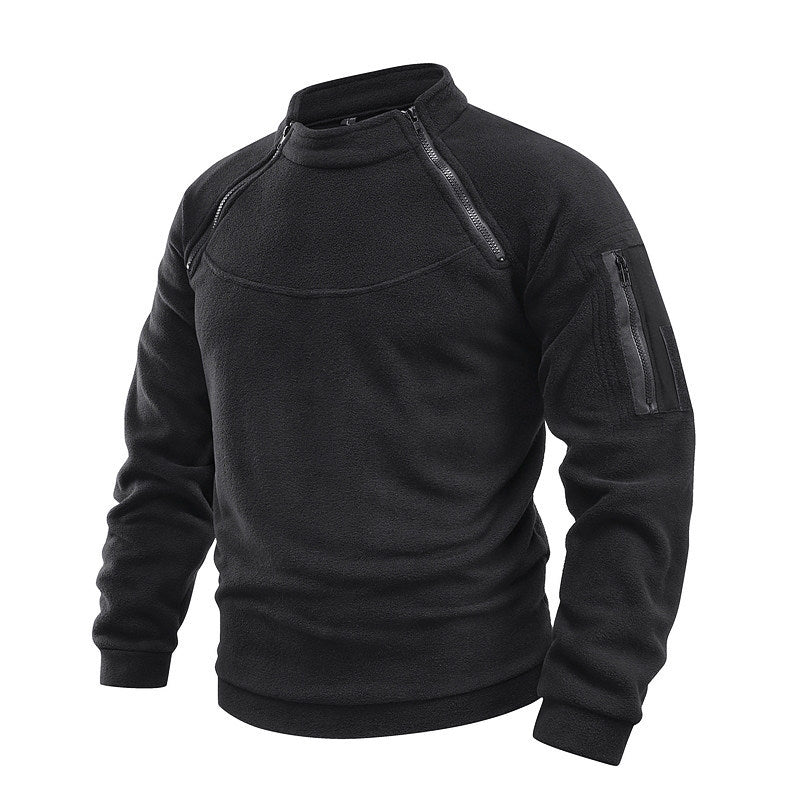 Herren Thermo-Tactical-Sweatshirt mit Fleece-Innenfutter, Reißverschluss-Schultern & Armtasche Echo Archiv