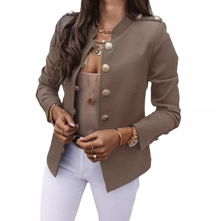Damen nan militärischer Blazer mit Stehkragen und dekorativen Goldknöpfen Echo Archiv