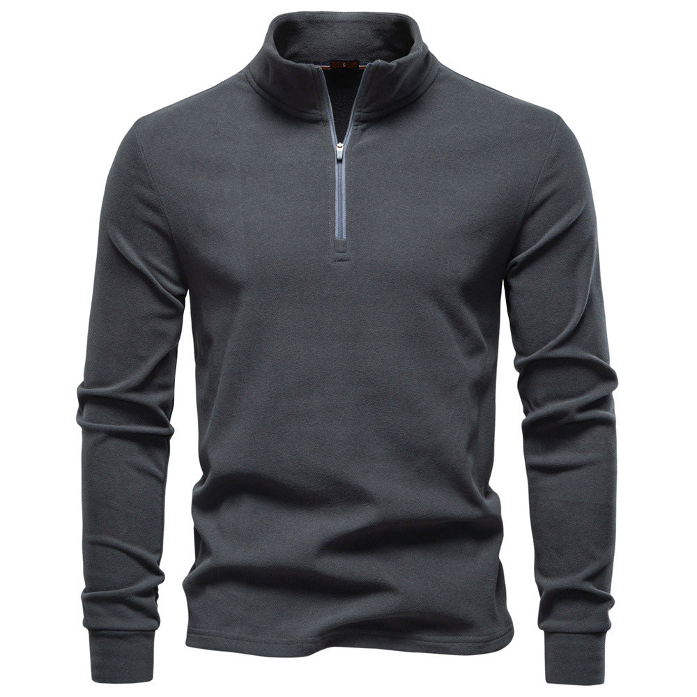 Herren funktionaler Sweatshirt mit hohem Kragen und kurzem Reißverschluss Echoarchiv