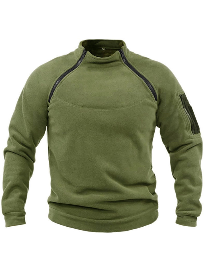 Herren Thermo-Fleecepullover mit hochschließendem Kragen und praktischen Taschen – Marzano