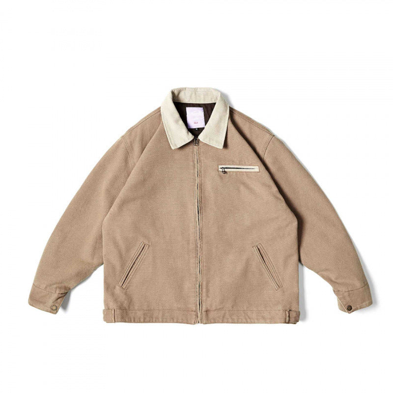 Unisex Weit geschnittene Blousonjacke im Worker‑Look mit Cordkragen und Brustreißverschluss Echo Archiv