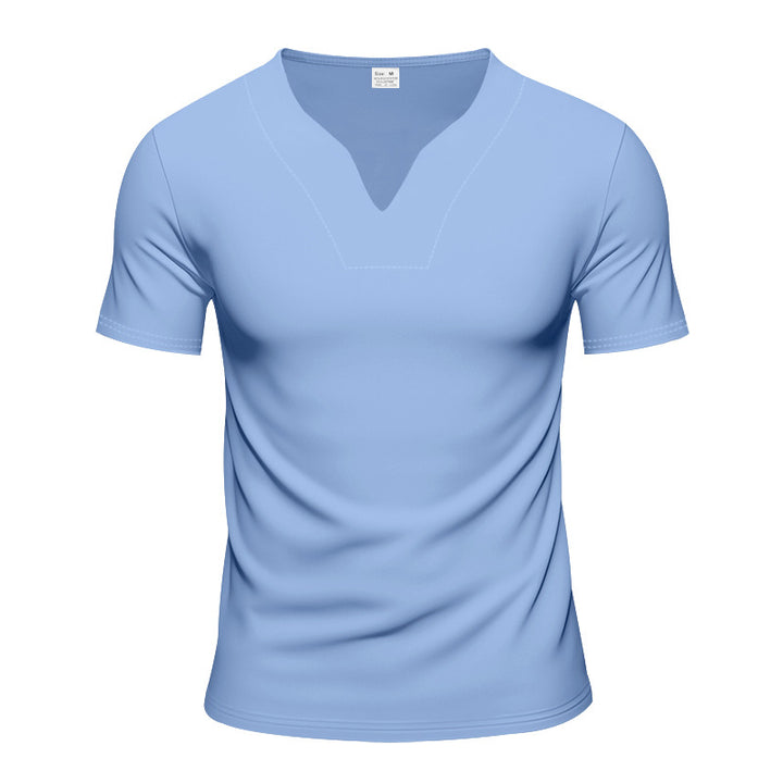 Herren kurzärmeliges V-Ausschnitt T-Shirt aus atmungsaktivem Material Echoarchiv