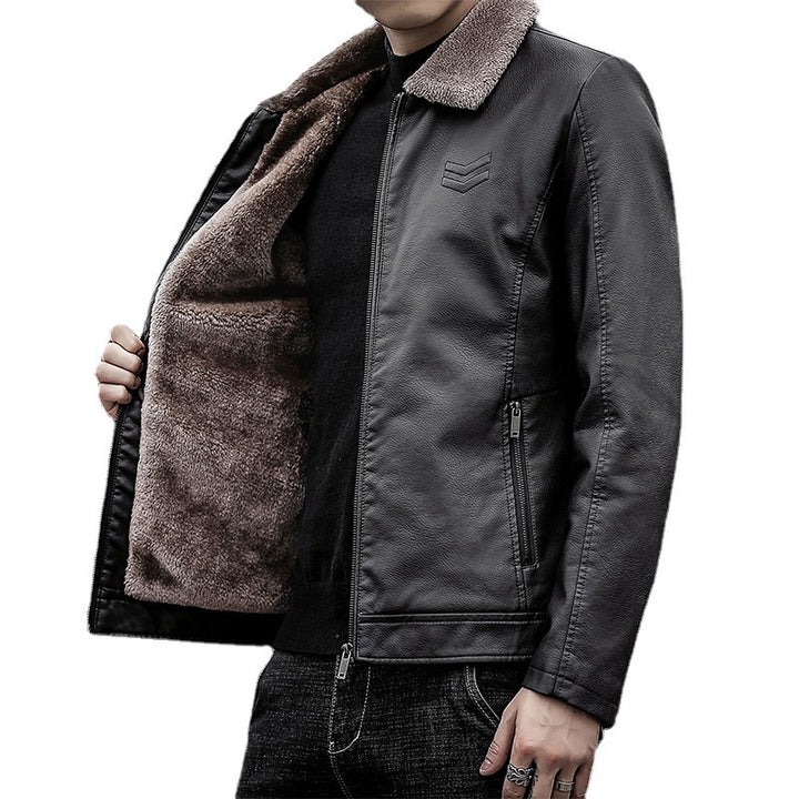 Herren Kunstlederjacke mit weichem Kragen Echo Archiv