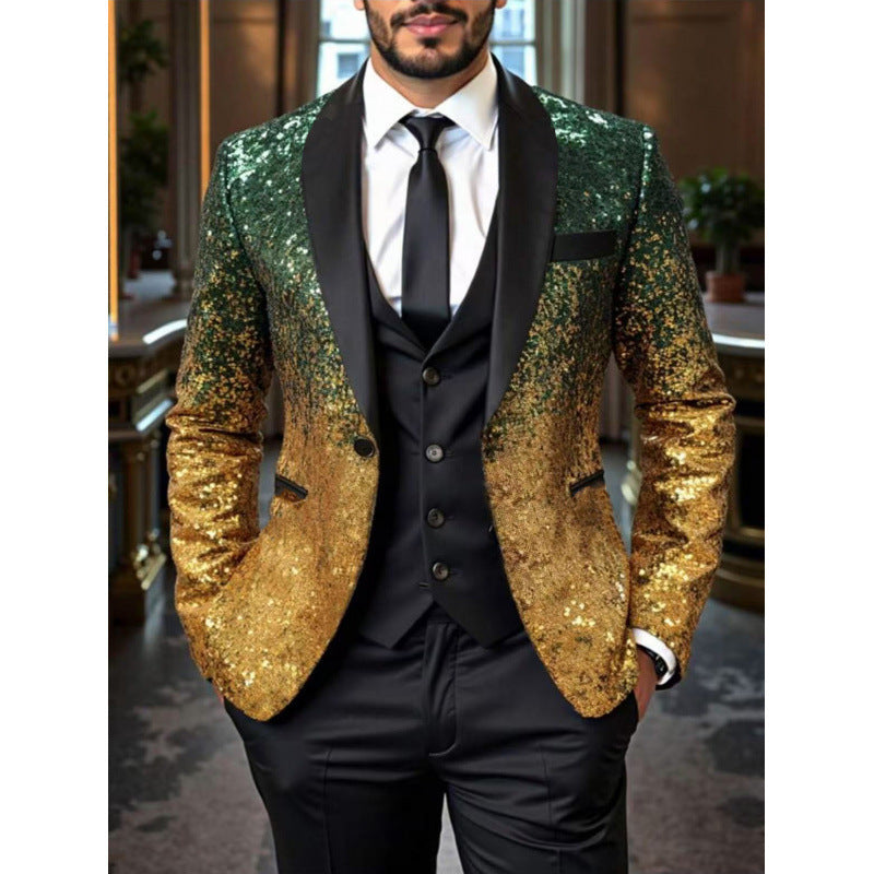 Herren glitzernder Paillettenblazer Echoarchiv
