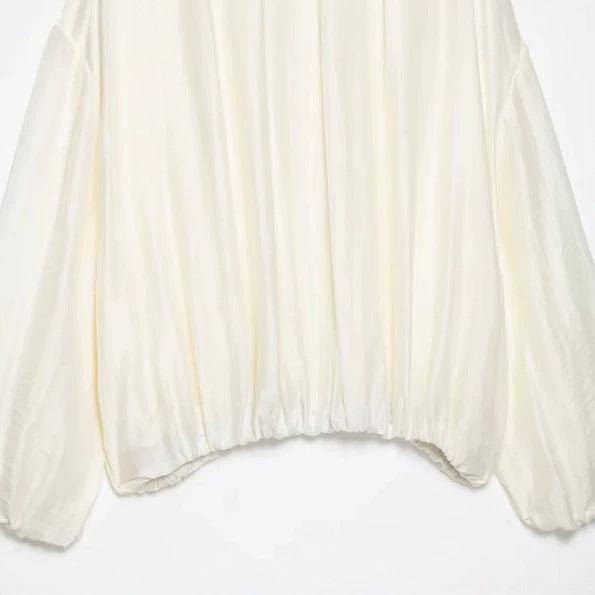 Damen Oversize‑Blousonjacke mit schimmernder Satin‑Optik, Stehkragen und Tunnelzugsaum Echo Archiv