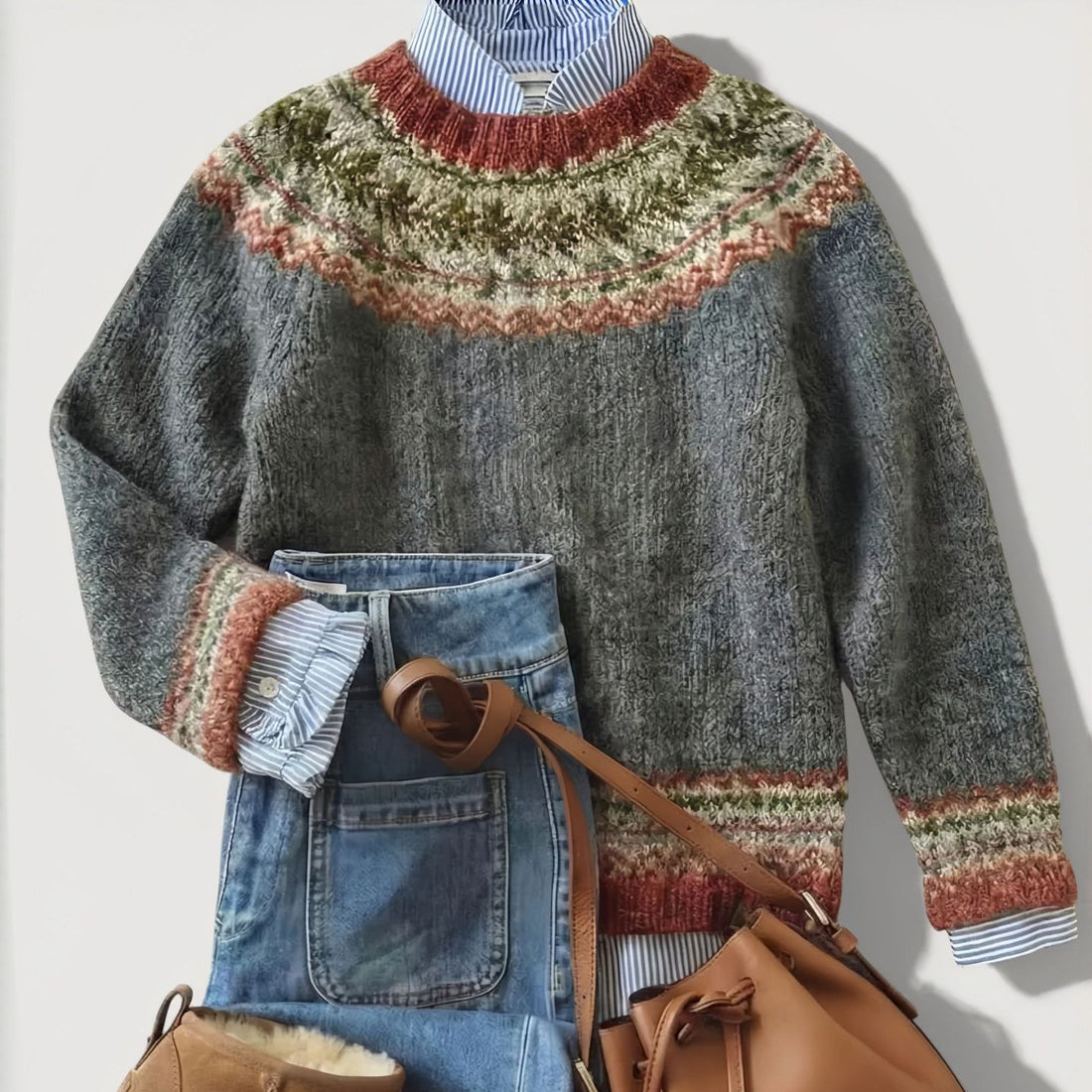 Damen Modischer Pullover mit Fair-Trade-Muster – Mavelle