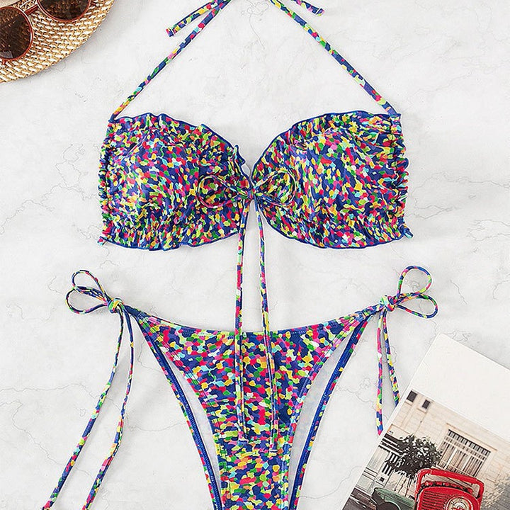 Damen Bikini-Set mit verstellbaren Trägern und hohem Beinausschnitt Echo Archiv