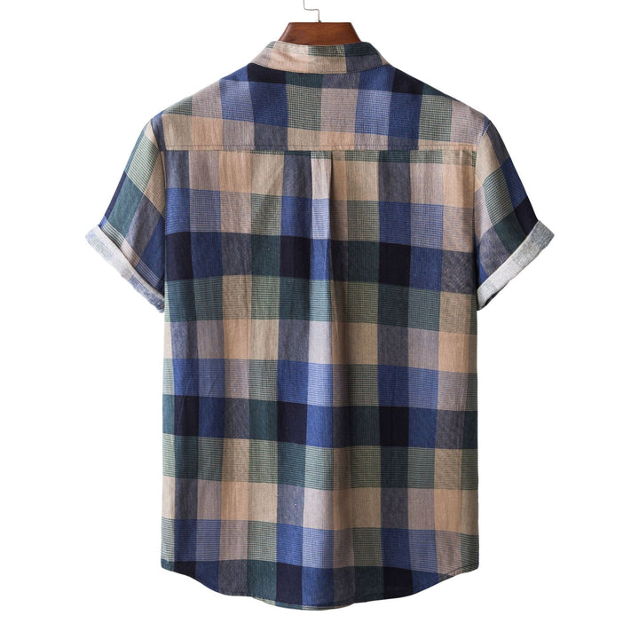 Herren Kurzarmhemd im modernen Karo-Design mit Henley-Ausschnitt und bequemer Passform Echoarchiv