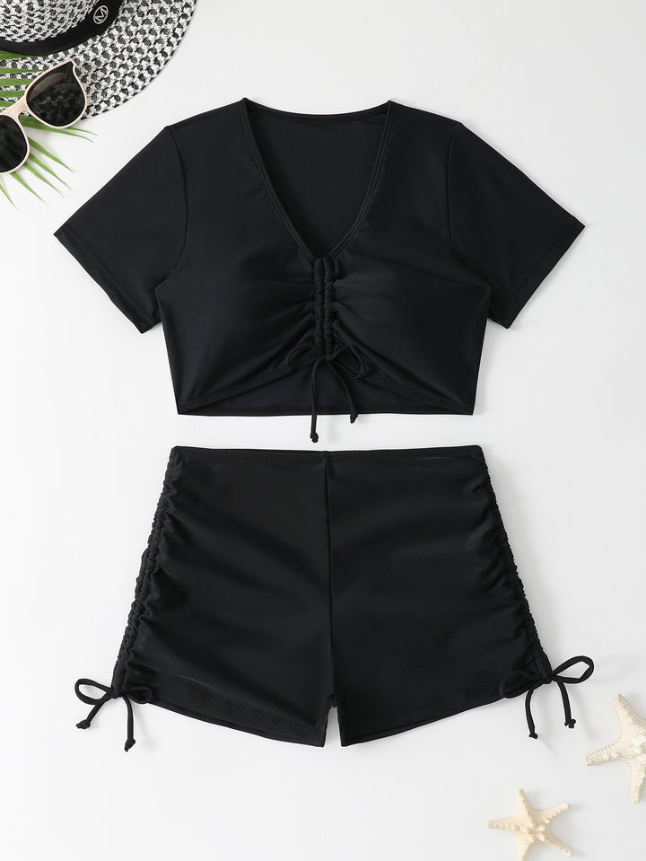 Damen sportliches Crop-Top und Shorts-Set Echo Archiv