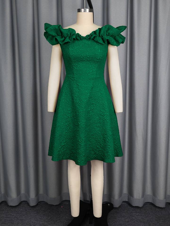 Damen Cocktailkleid mit voluminösen Rüschenärmel Echo Archiv