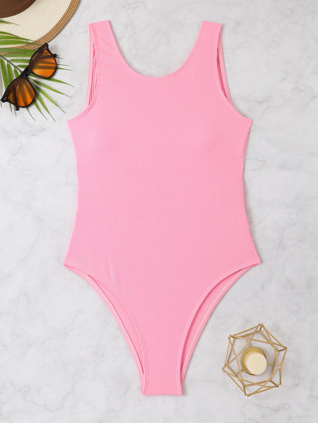 Damen Einteiler Badeanzug mit sportlichem Rippdesign – Maréssa