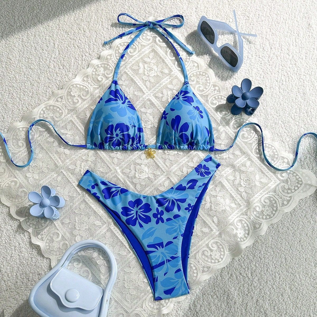 Damen Triangel-Bikini mit floralem Muster Echo Archiv