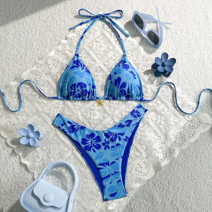 Damen Triangel-Bikini mit floralem Muster Echo Archiv