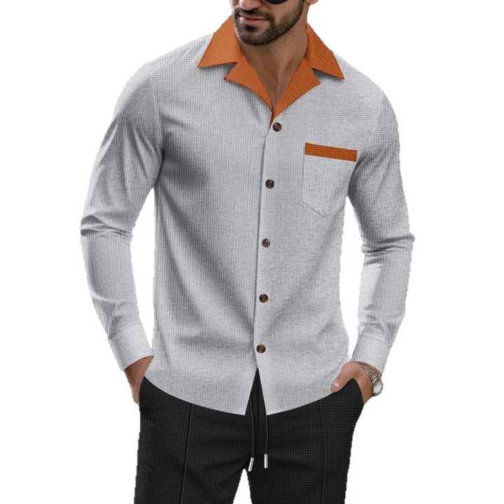 Herren Langarm-Hemd mit modernem Kragen und stilvollem Design Echoarchiv